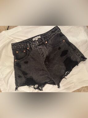 Signature8 Black Distressed Denim Cutoff Shorts